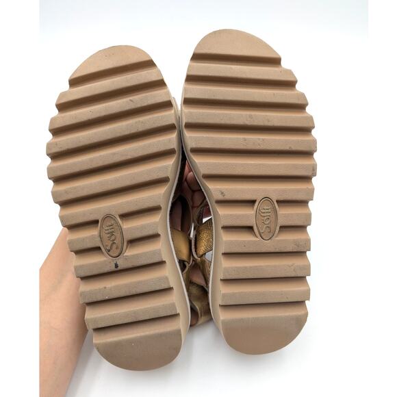 Söfft Ruthie Ankle Strap Platform Wedge Sandals Women's Gold Size US6M EU36.5 - Picture 8 of 12